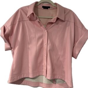 Alice & Olivia vegan leather shirt jacket